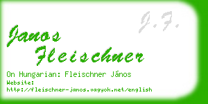 janos fleischner business card